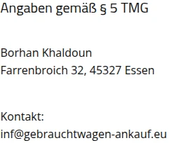 Gebtrauchtwagen Ankauf Kontakt